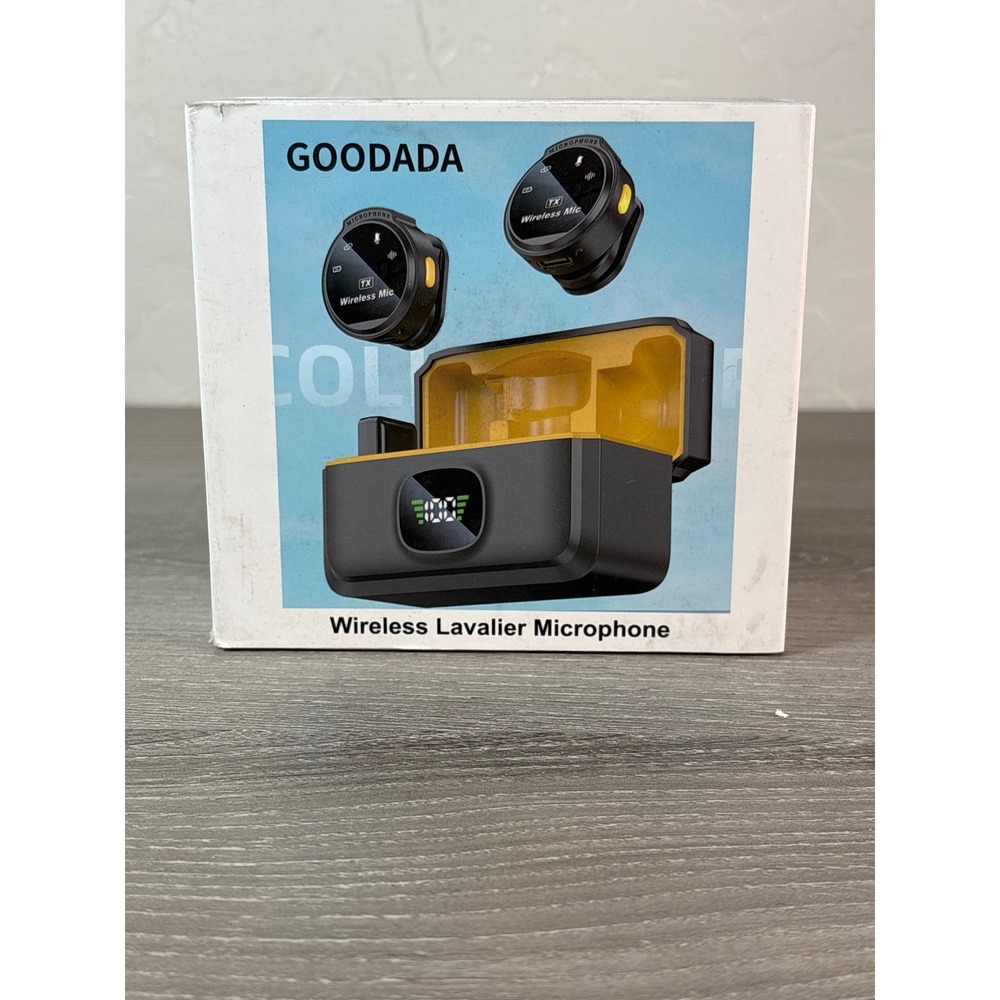 GOODADA J6 Wireless Lavalier Microphone Dual Mic System for Lightning iPhone Blk